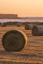 Hay bales on the west coast of Ireland Royalty Free Stock Photo