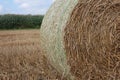 Hay ball / Straw ball with a sky Royalty Free Stock Photo