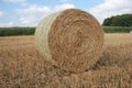 Hay ball / Straw ball with a sky Royalty Free Stock Photo