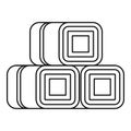 Hay bundles icon, outline style