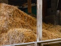 Hay is dried under a canopy, harvesting feed for livestock for the winter