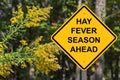 Hay Fever Season Ahead Warning Sign Royalty Free Stock Photo