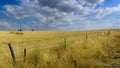 Hay fields after harvesting in the Spanish castillian plateau