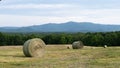 Hay Harvest in the Foothills of the Appalachian Mountains Royalty Free Stock Photo