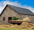 Hay harvest in an old country barn. Royalty Free Stock Photo