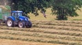 Hay making in Herefordshire with Red kite Royalty Free Stock Photo