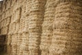 Hay packed compacted into square bales Royalty Free Stock Photo