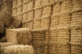 Hay packed rectangular sheaves Royalty Free Stock Photo