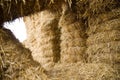 Hay packed rectangular sheaves Royalty Free Stock Photo