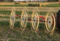 The tines on a modern hay rake.