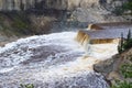 Hay River Louise Falls in the Twin Falls Gorge Territorial Park, Northwest Territories , NWT, Canada. Royalty Free Stock Photo