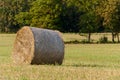 Hay roll on field Royalty Free Stock Photo