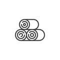 Hay rolls line icon