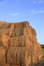 Hay Rolls and beautiful blue summer sky Royalty Free Stock Photo