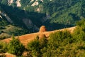 Hay stack on a hillside Royalty Free Stock Photo
