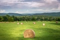 Hay bales in North Georgia Mountains