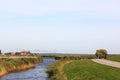 Hay transporting tractor at rural Ameland island, Holland Royalty Free Stock Photo