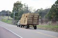 Hay Truck on a Country Highway Royalty Free Stock Photo