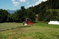 Hay turning machine in agriculture Royalty Free Stock Photo