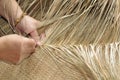 Hay weaving ( Taiwan traditional handicraft ). Royalty Free Stock Photo