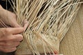 Hay weaving ( Taiwan traditional handicraft ). Royalty Free Stock Photo