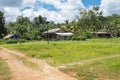 Hayam Amerindian village with solar panels, French Guiana, France