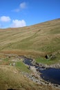 Hayeswater Gill leaving Hayeswater lake, Cumbria Royalty Free Stock Photo