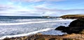 Hayle beach Godrevy lighthouse Cornwall UK