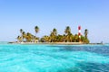 Haynes Cay island beach travel with palms vacation sea near San Andres in Colombia Royalty Free Stock Photo