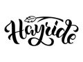 Hayride black brush pen lettering Royalty Free Stock Photo