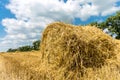 Hayroll on crop field