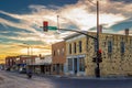 Hays, KS USA - 8th and Main at Sunset Hour in Hays, KS USA