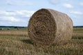 Haystack on a field by day Royalty Free Stock Photo