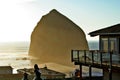 Haystack rock on cannon beach Royalty Free Stock Photo