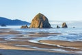 Haystack rock at Cannon Beach Oregon Royalty Free Stock Photo