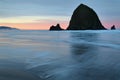 Haystack Rock, Cannon Beach, Oregon Sunrise Royalty Free Stock Photo