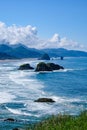 Haystack rock from Ecola State Park Royalty Free Stock Photo