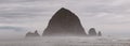 Haystack rock on the Oregon cannon beach Royalty Free Stock Photo