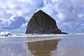 Haystack Rock Seastack at Cannon Beach, Pacific Northwest, Oregon Coast, USA Royalty Free Stock Photo