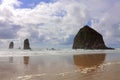 Cannon Beach, Oregon, Haystack Rock and Needles Seastacks, Pacific Northwest, USA Royalty Free Stock Photo