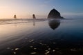 Haystack Rock Sunset Royalty Free Stock Photo