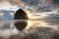 Haystack Rock Sunset Royalty Free Stock Photo
