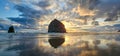 Haystack Rock Sunset Royalty Free Stock Photo