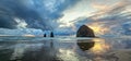 Haystack Rock Sunset Royalty Free Stock Photo