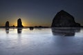 Haystack Rocks and the Needles at Cannon Beach Royalty Free Stock Photo