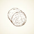 Haystack. Vector drawing Royalty Free Stock Photo