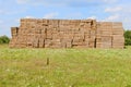 Haystacks bales in countryside