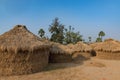 Haystacks for feeding animal in India Royalty Free Stock Photo