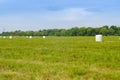 Haystacks in the green field