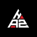 HAZ triangle letter logo design with triangle shape. HAZ triangle logo design monogram. HAZ triangle vector logo template with red Royalty Free Stock Photo